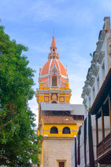 Fototapete - Cathedral View in Cartagena