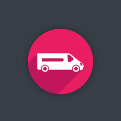 Sticker - delivery car icon, van pictogram, vector illustration