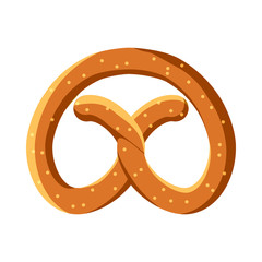 Sticker - Pretzel for Oktoberfest icon in cartoon style isolated on white background