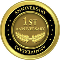 Wall Mural - First Anniversary Gold Medal