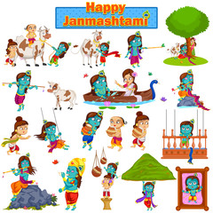 Wall Mural - Krishna Janmashtami background