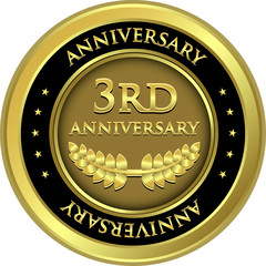 Wall Mural - Third Anniversary Gold Medal