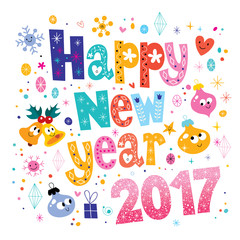 Naklejka na meble Happy New year 2017 card