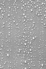  Water drop on grey background.