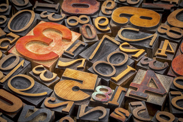 Sticker - numbers background in wood type