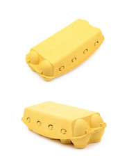 Sticker - Yellow egg carton isolated