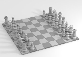 Poster - chess 3d rendering