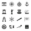 Columbus Day icons set in simple style. Sailing equipment set collection vector illustration