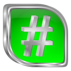 Hashtag Button - 3D illustration