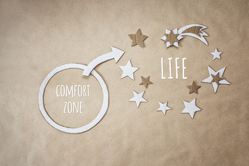 Wall Mural - Inspirational quote and encouragement to leave your comfort zone