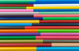 Fototapeta Tęcza - Colors pencils, colorful many crayons .background.