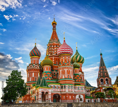 St Basils cathedral on Red Square in Moscow Canvas Print