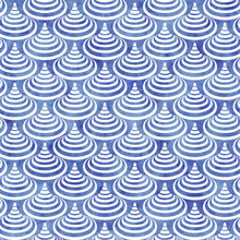 Seamless Geometrical Pattern With Blue Watercolor Texture