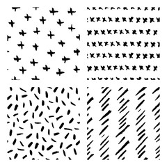 seamless hand drawn ink patterns