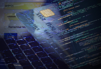 Wall Mural - cyber security concept in dark style