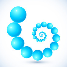 Blue Abstract Balls Vector Spiral