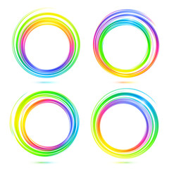 Wall Mural - Rainbow vector abstract circle frames set