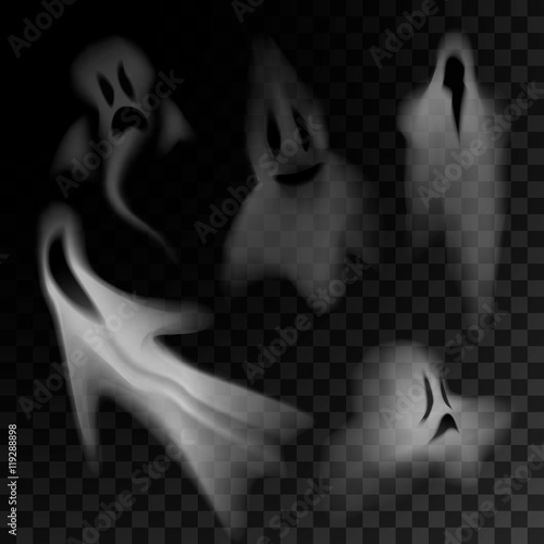 Fotografie, Obraz Ghost silhouette isolated on transparent background.