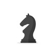 © photoplotnikov - Chess piece knight icon isolated on white background. Black chess horse in flat style
