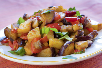 sicilian caponata prepared with eggplants