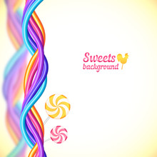 Round Candy Rainbow Colors Sweets Background