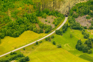 Poster - tunnel on the norwegian mountain road