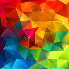 Wall Mural - Rainbow colors triangular vector pattern