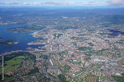 Fotografie, Tablou Aerial view of the Oslo area in Norway