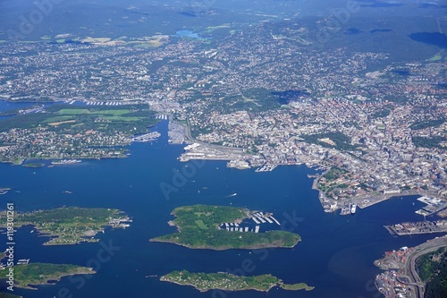 Aerial view of the Oslo area in Norway Tablou Canvas