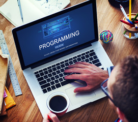 Wall Mural - programming data development device digital concept