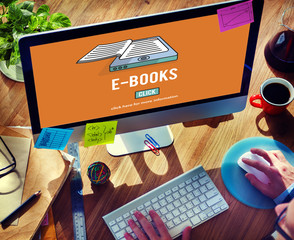 Wall Mural - e-books e-reader media literature innovation technology concept