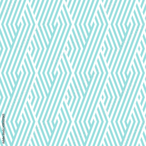 Fototapeta dla dzieci Chevron stripe pattern seamless green aqua and white colors. Fashion design pattern seamless . Geometric stripe abstract background vector.