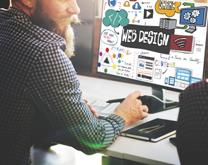 Wall Mural - web design blogging layout database information concept