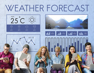 Canvas Print - Weather Condition News Report Climate Forecasting Meteorology Te