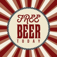 Wall Mural - free beer offer poster