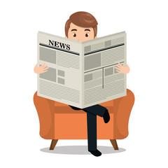 man reading newspaper icon