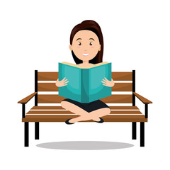 Poster - woman reading textbook icon