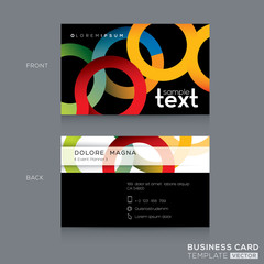 Wall Mural - business cards design with abstract colorful circle ring shape background