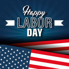 Sticker - happy labor day poster icon vector illustration design