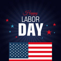 Sticker - happy labor day poster icon vector illustration design