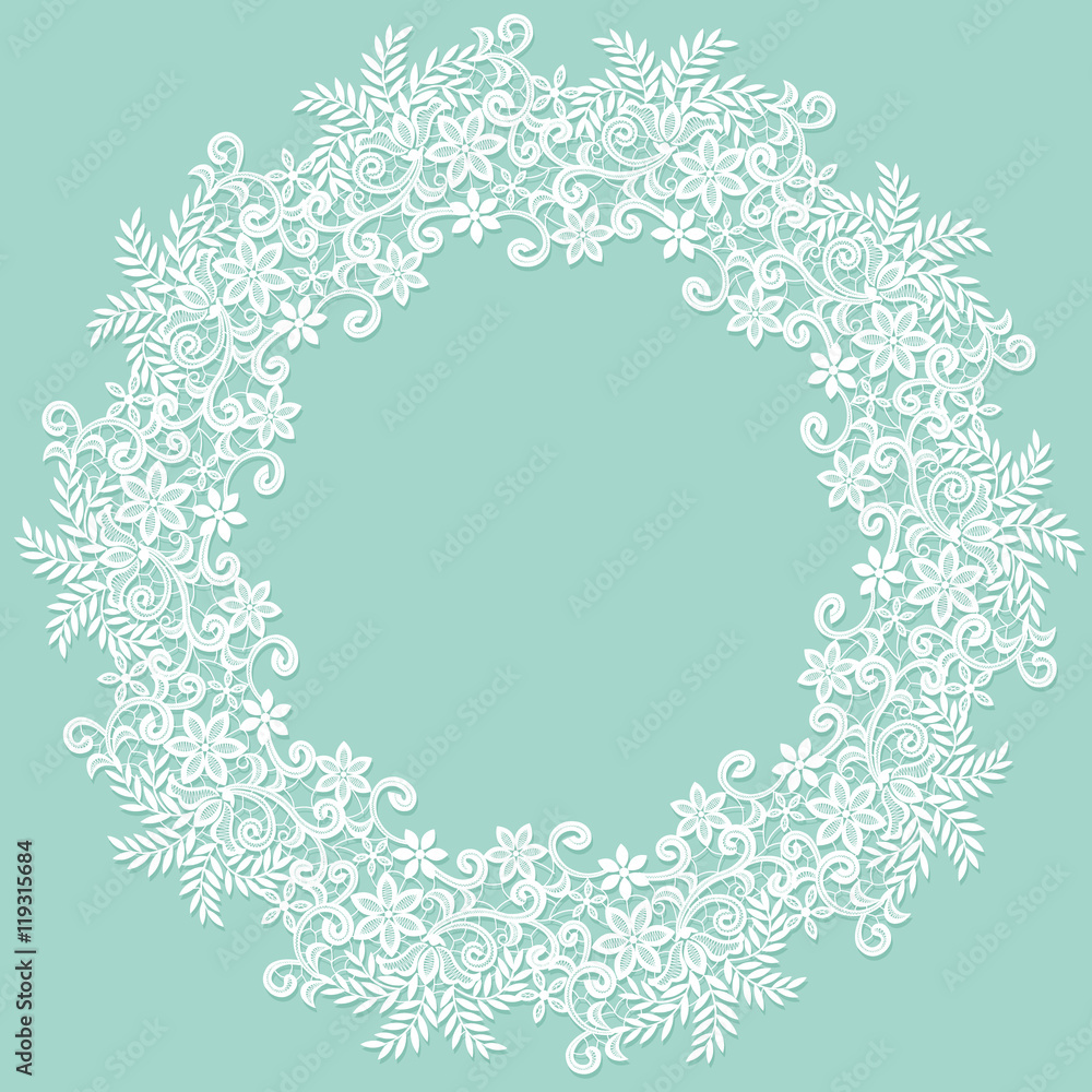 White lace frame Stock Vector | Adobe Stock