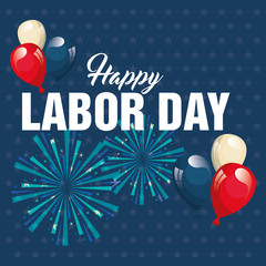 Sticker - happy labor day poster icon vector illustration design