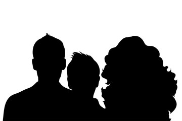 Wall Mural - Vector silhouette of family.