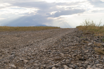 gravel road in the desert