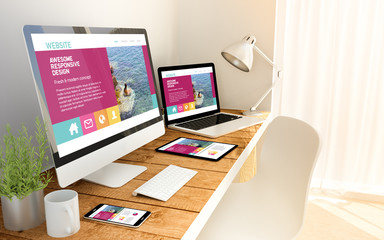 website responsive concept on devices