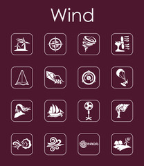 Sticker - Set of wind simple icons