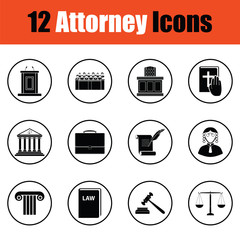 Wall Mural - Set of attorney icons