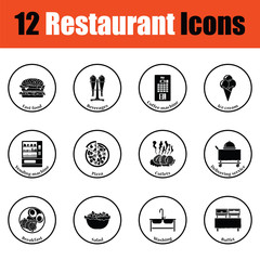 Sticker - Restaurant icon set