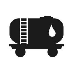 flat design Fuel tanker truck or cistern truck icon vector illustration