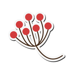 Sticker - flat design wild berry branch icon vector illustration